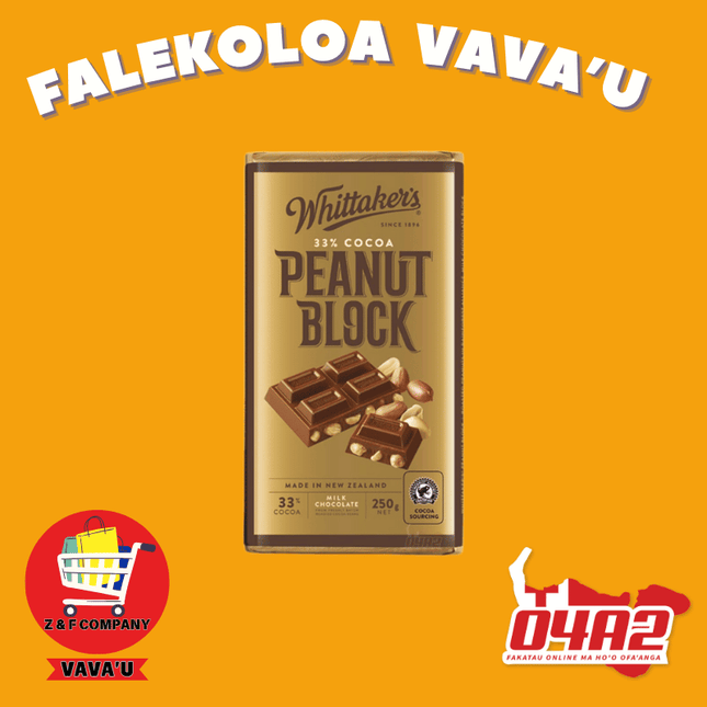 Whittakers Chocolate - "PICK UP FROM Z&F HANGA KI POUONO, NEIAFU VAVA'U"