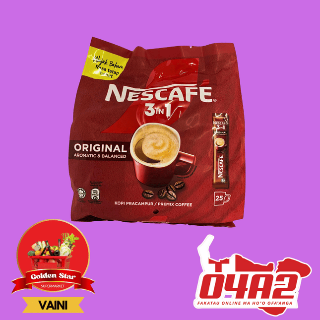 Nescafe 3 in 1 Original 25pck (Out of Stock)  - "PICK UP FROM GOLDEN STAR, VAINI TONGATAPU"