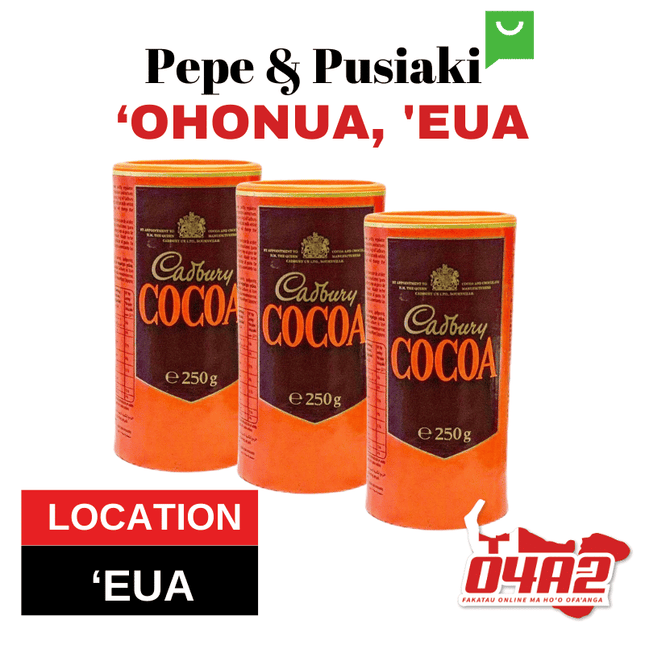 Cadbury Baking Cocoa 250kg - "PICK UP FROM PEPE & PUSIAKI, 'OHONUA, 'EUA"