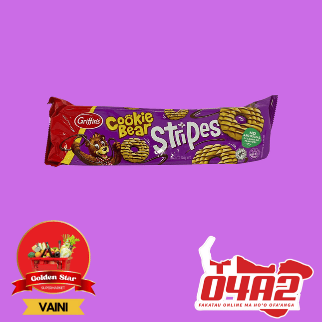 Cookie Bear Stripes 200g  - "PICK UP FROM GOLDEN STAR, VAINI TONGATAPU"