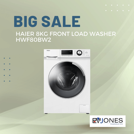 Haier 8kg Front Load Washer HWF80BW2 - "PICK UP FROM EM JONES NUKU'ALOFA"