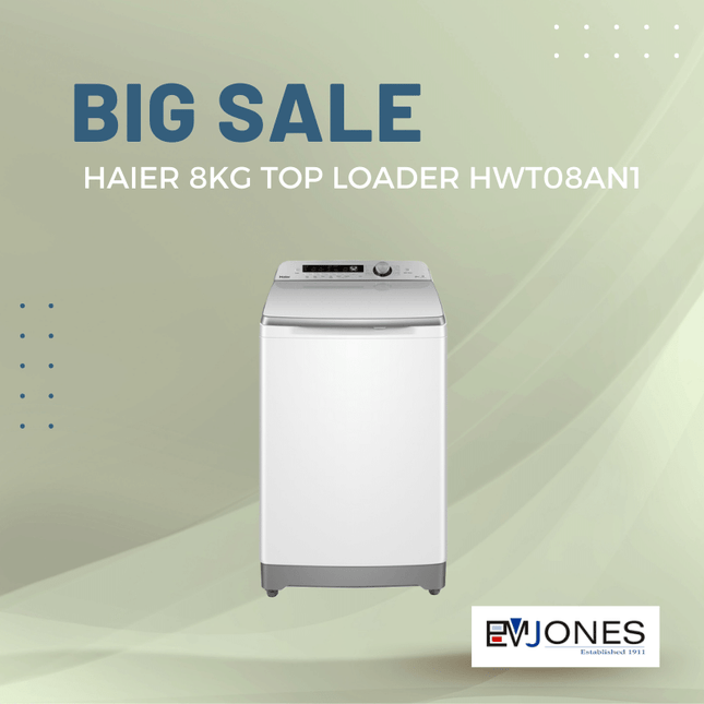 Haier 8kg Top Loader HWT08AN1 - "PICK UP FROM EM JONES NUKU'ALOFA"