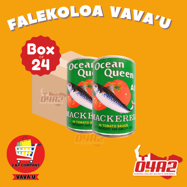 Box of 24 Ocean Queen 425g - "PICK UP FROM Z&F HANGA KI POUONO, NEIAFU VAVA'U"