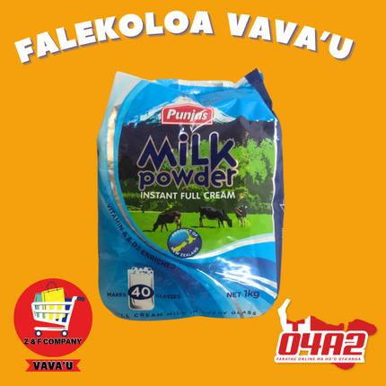 Punjas Milk Powder 1 kg- "PICK UP FROM Z&F HANGA KI POUONO, NEIAFU VAVA'U"