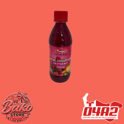 Punjas Raspberry 300ml - “PICK UP AT BAKO STORE IN PANGAI OR HIHIFO HA’APAI BRANCHES”