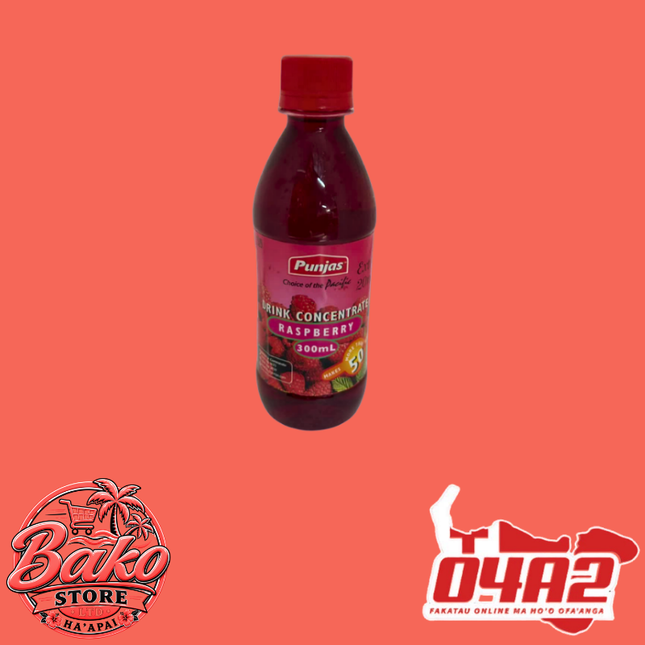 Punjas Raspberry 300ml - “PICK UP AT BAKO STORE IN PANGAI OR HIHIFO HA’APAI BRANCHES”