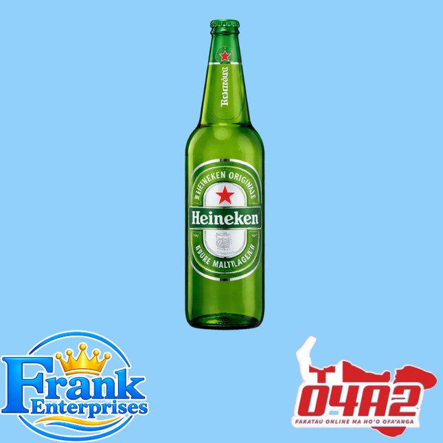 Heineken Beer Bottle - “PICK UP FROM FRANK ENTERPRISE LTD, MA’UFANGA”