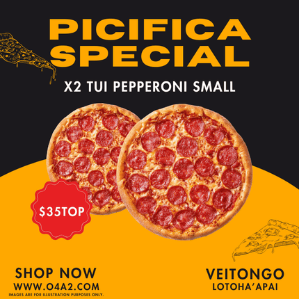 X2 Tui Pepperoni Small Size - "PICK UP FROM PICIFICA PIZZA AT LOTOHA’APAI VILLAGE”