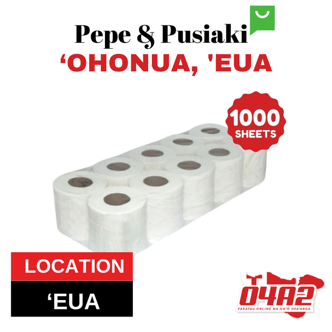 Tonga Sua Toilet Paper 1000 Sheets Big Roll - "PICK UP FROM PEPE & PUSIAKI, 'OHONUA, 'EUA"