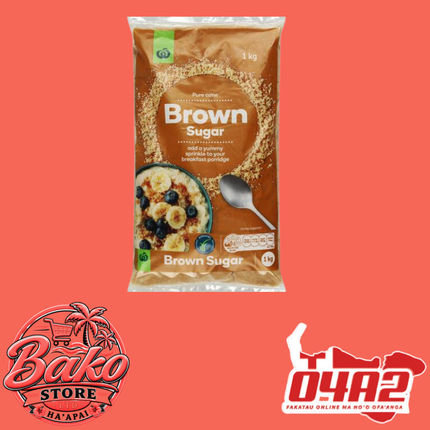 Woolworth Brown Sugar 1kg - “PICK UP AT BAKO STORE IN PANGAI OR HIHIFO HA’APAI BRANCHES”