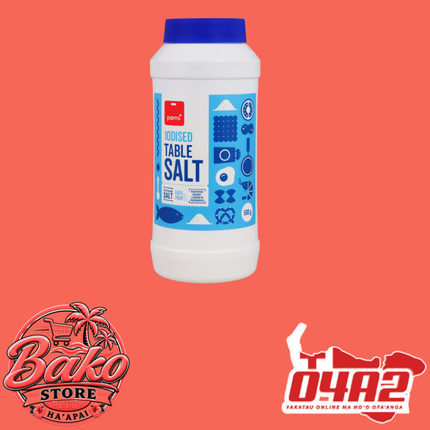 Pam's Iodised Salt 500g - “PICK UP AT BAKO STORE IN PANGAI OR HIHIFO HA’APAI BRANCHES”