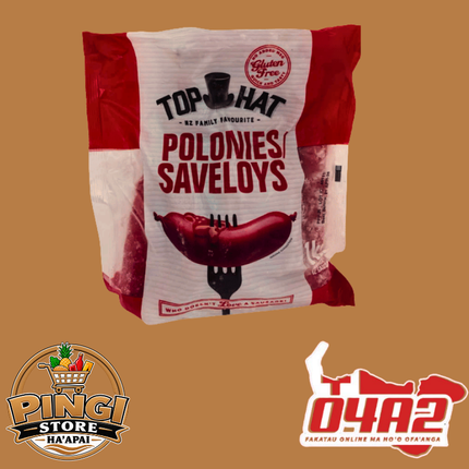 Top Hat/Polonies Saveloys Sausage 1kg - “PICK UP FROM PINGI STORE, HA'APAI"