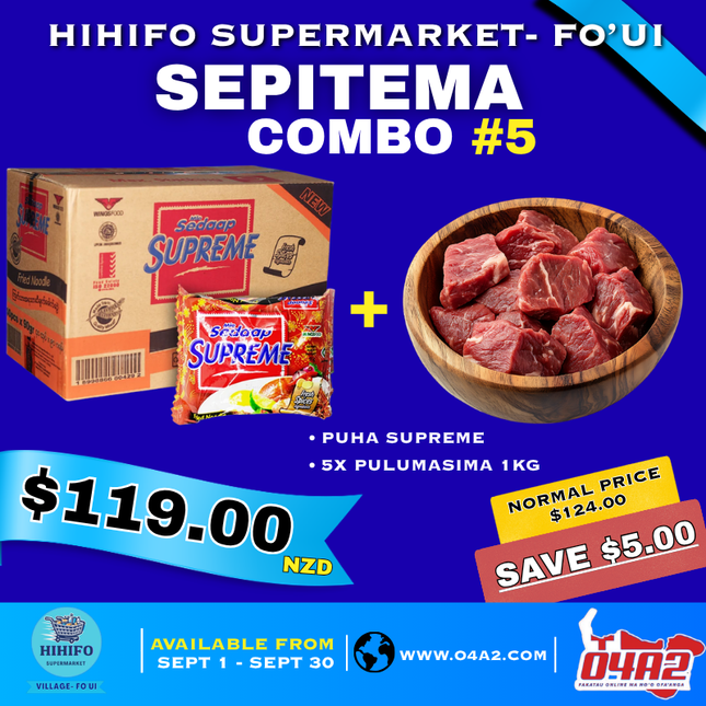 Fo’ui Sepitema Combo 5 (Puha Supreme + 5x Puluamasima) - “PICK UP FROM HIHIFO SUPERMARKET, FO’UI”