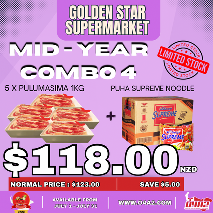 Mid-Year Combo 4 (5 x Pulumasima 1kg + Puha Supreme) - “PICK UP FROM GOLDEN STAR, VAINI”