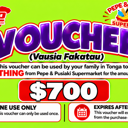 $700 Vausia Fakatau - “PICK UP FROM PEPE & PUSIAKI SUPERMARKET, ‘EUA”