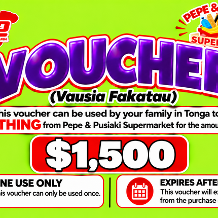 $1,500 Vausia Fakatau - “PICK UP FROM PEPE & PUSIAKI SUPERMARKET, ‘EUA”