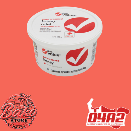Creamed Honey Value Brand 500g - “PICK UP AT BAKO STORE IN PANGAI OR HIHIFO HA’APAI BRANCHES”