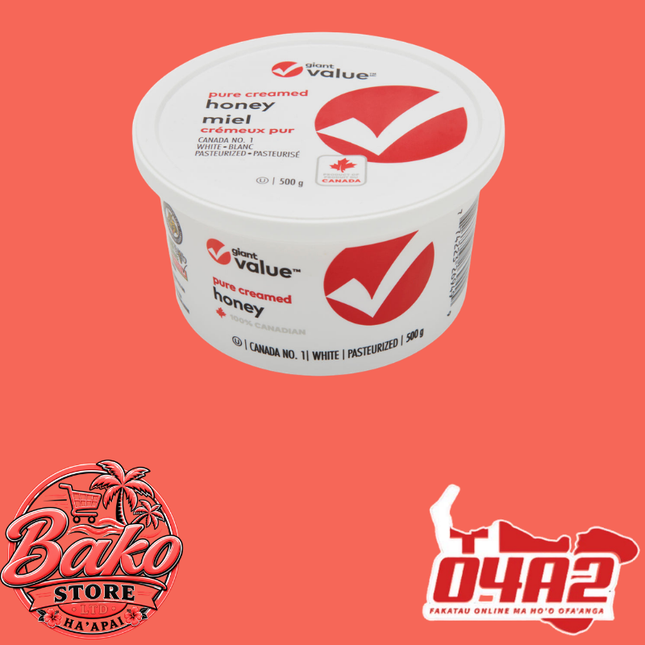Creamed Honey Value Brand 500g - “PICK UP AT BAKO STORE IN PANGAI OR HIHIFO HA’APAI BRANCHES”