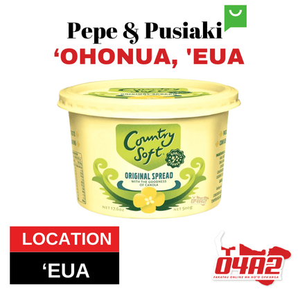 Country Soft Butter - "PICK UP FROM PEPE & PUSIAKI, 'OHONUA, 'EUA"