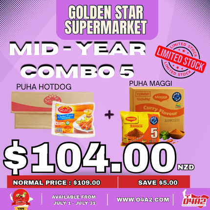 Mid-Year Combo 5 (Puha hotdog + Puha Maggi) -PICK UP FROM GOLDEN STAR, VAINI”