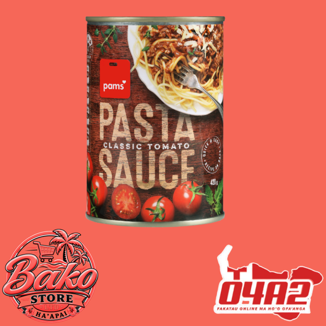 Canned Pasta Sauce 420g - “PICK UP AT BAKO STORE IN PANGAI OR HIHIFO HA’APAI BRANCHES”