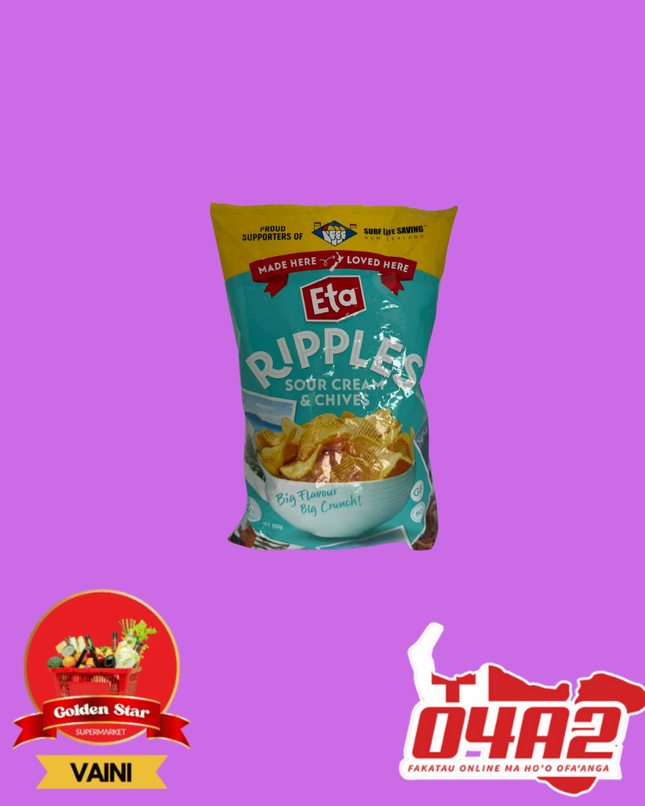 Eta Ripples Sour Cream Chips (out of stock) - "PICK UP FROM GOLDEN STAR, VAINI TONGATAPU"
