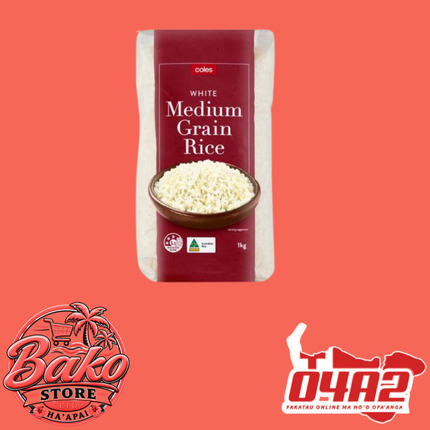 Medium Grain Rice 1kg - “PICK UP AT BAKO STORE IN PANGAI OR HIHIFO HA’APAI BRANCHES”