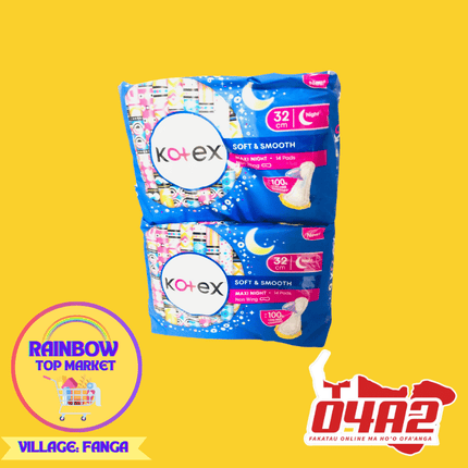 2 Kotex Pads - "PICK UP FROM RAINBOW TOP MARKET IN FANGA"