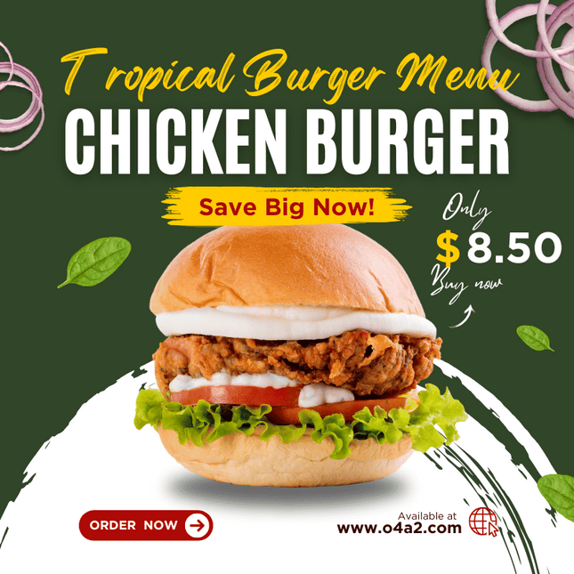 Chicken Burger - “PICK UP FROM TROPICAL TASTE AT PAHU, NUKU’ALOFA, TONGA"