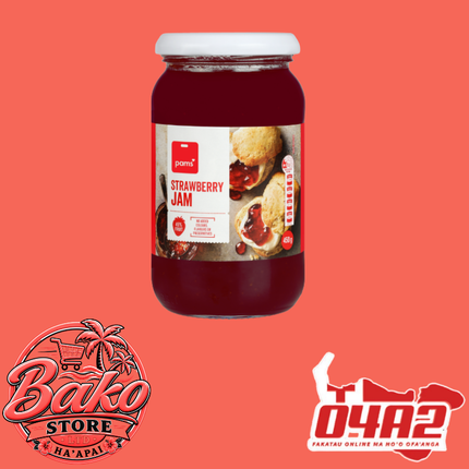 Pams Strawberry Jam 450g - “PICK UP AT BAKO STORE IN PANGAI OR HIHIFO HA’APAI BRANCHES”