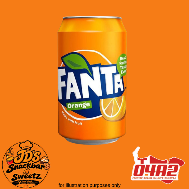 Fanta 330ml - “PICK UP FROM JD’s SNACKBAR N SWEETZ, VUNA WHARF HAHAKE BUS STATION"