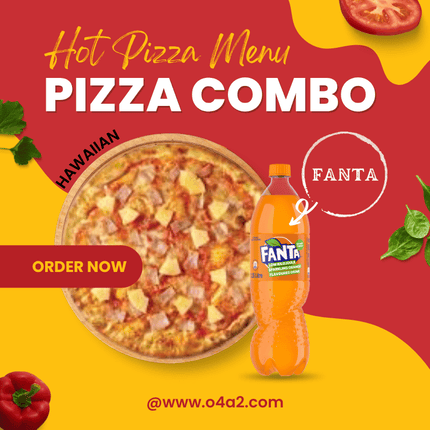 Hawaiian (King Size) & Bottle Fanta Drink 1.25L - "PICK UP FROM HOT PIZZA AT TAUFA'AHAU VILLAGE"