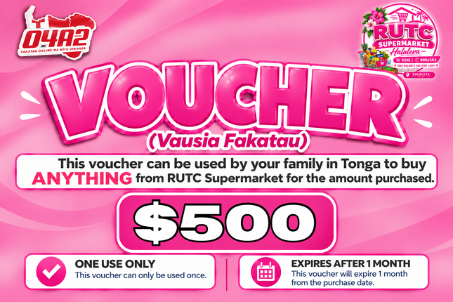 $500 Vausia Fakatau - "PICK UP FROM RUTC SUPERMARKET, HALALEVA"