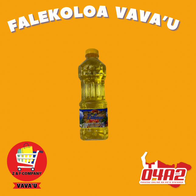 Pure Vegetable Cooking Oil 500Ml - "PICK UP FROM Z&F HANGA KI POUONO, NEIAFU VAVA'U"