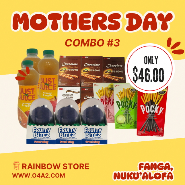(X6 Chocolate Wafers) (X3 Pocky) (X3 Bottle of Just Juice) (X3 Fruity Ice Cream) - "PICK UP FROM RAINBOW TOP MARKET IN FANGA"