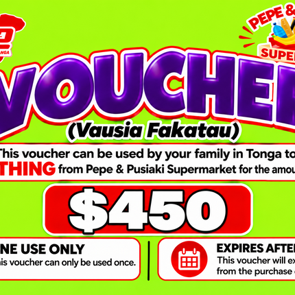 $450 Vausia Fakatau - “PICK UP FROM PEPE & PUSIAKI SUPERMARKET, ‘EUA”