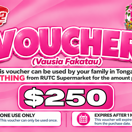 $250 Vausia Fakatau - "PICK UP FROM RUTC SUPERMARKET, HALALEVA"