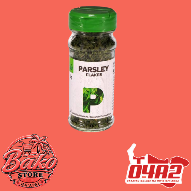 Parsley Flakes 5g - “PICK UP AT BAKO STORE IN PANGAI OR HIHIFO HA’APAI BRANCHES”