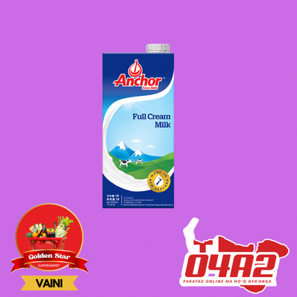 Full Cream Anchor Milk 1L  - "PICK UP FROM GOLDEN STAR, VAINI TONGATAPU"