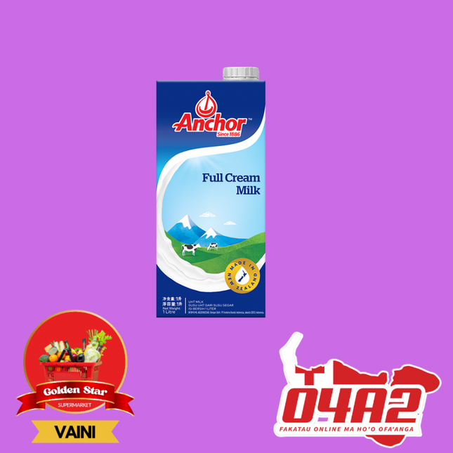 Full Cream Anchor Milk 1L  - "PICK UP FROM GOLDEN STAR, VAINI TONGATAPU"