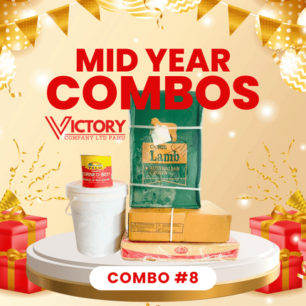 Mid Year Combo #8 - "1 x Lamb Flap 20Kg, 1 x C/Wing 15kg, 1 x Kane Pulumasima 15kg, 1 x Drumsticks 15kg, 1 x 6lb Palm C/Beef" - "PICK UP FROM VICTORY SUPERMARKET & WHOLESALE, PAHU"