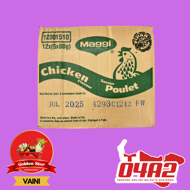 Box of Maggi Noodles 12x (5x 80g) Chicken Flavour - "PICK UP FROM GOLDEN STAR, VAINI TONGATAPU"