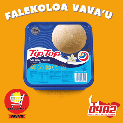 Tip Top Ice Cream 2L - "PICK UP FROM Z&F HANGA KI POUONO, NEIAFU VAVA'U"