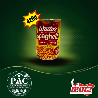 Watties Spaghetti 420g - "PICK UP FROM PAC OCEAN ENTERPRISE STORE in PATANGATA"
