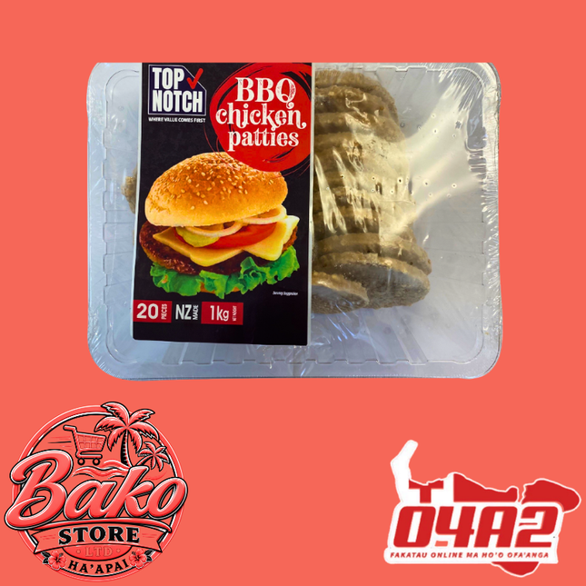 BBQ Chicken Patties 1kg - “PICK UP AT BAKO STORE IN PANGAI OR HIHIFO HA’APAI BRANCHES”