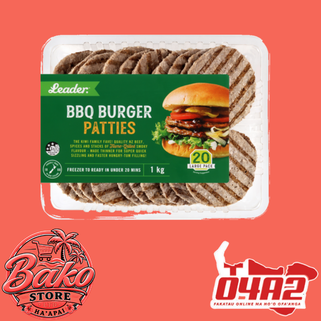 BBQ Beef Patties 20pcs - “PICK UP AT BAKO STORE IN PANGAI OR HIHIFO HA’APAI BRANCHES”