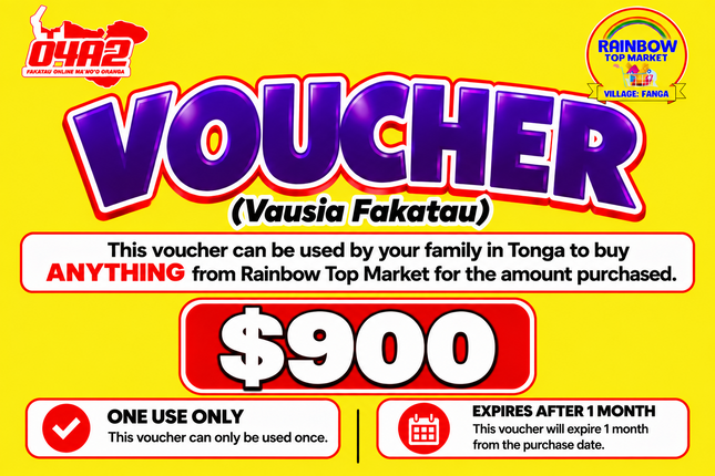 $900 Vausia Fakatau - “PICK UP FROM RAINBOW TOP MARKET, FANGA”