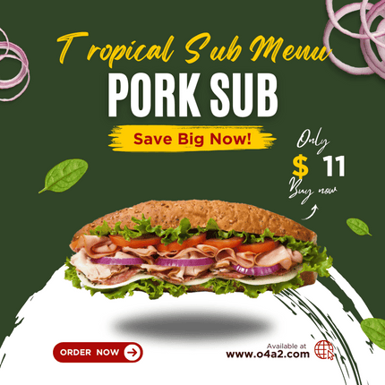 Pork Sub - “PICK UP FROM TROPICAL TASTE AT PAHU, NUKU’ALOFA, TONGA"