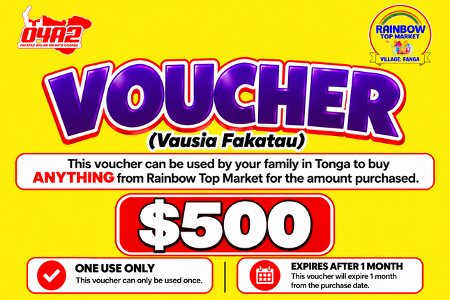 $500 Vausia Fakatau - “PICK UP FROM RAINBOW TOP MARKET, FANGA”