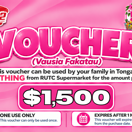 $1,500 Vausia Fakatau - "PICK UP FROM RUTC SUPERMARKET, HALALEVA"